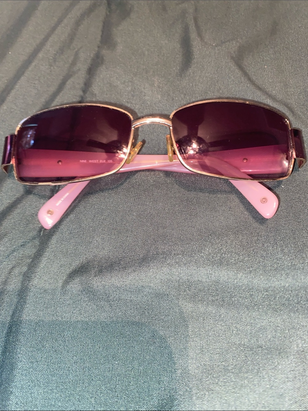 Nine West Pink Temples with Purple Gradient Lenses Sunglasses